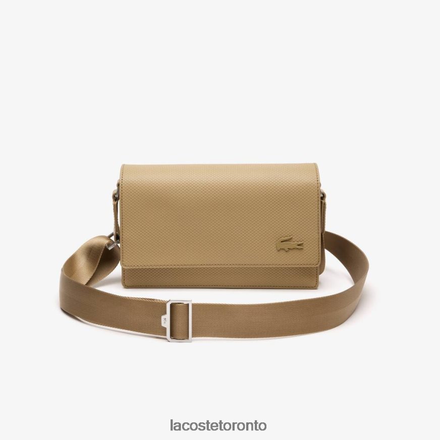 Bags & Leather Goods Lacoste Chantaco Calfskin Leather Flap Closure Bag Lion Unisex Z60BPR1969