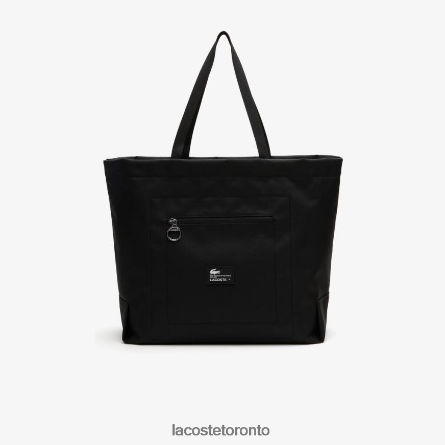 Bags & Leather Goods Lacoste Contrast Branding Oversized Tote Bag Noir Patch Unisex Z60BPR1947