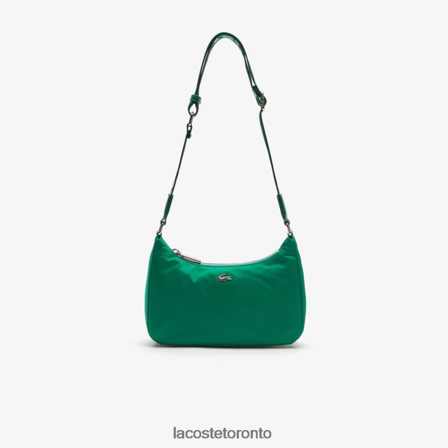 Bags & Leather Goods Lacoste Metal Crocodile Branded Strap Nylon Shoulder Bag Estival Blanc Unisex Z60BPR2019