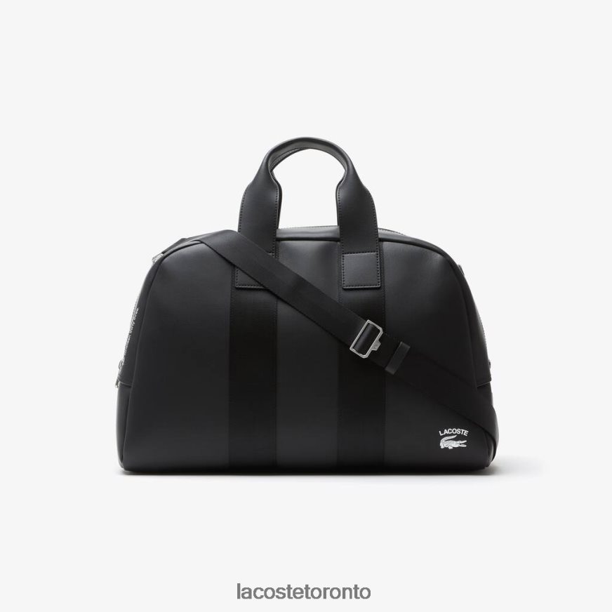Bags & Leather Goods Lacoste Supple Leather Weekend Bag Black Unisex Z60BPR2101