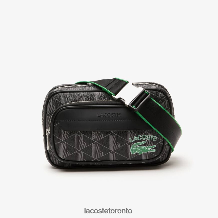 Bags & Leather Goods Lacoste The Blend Monogram Print Crossbody Bag: Small Mono Noir Gris Estragon Unisex Z60BPR1961