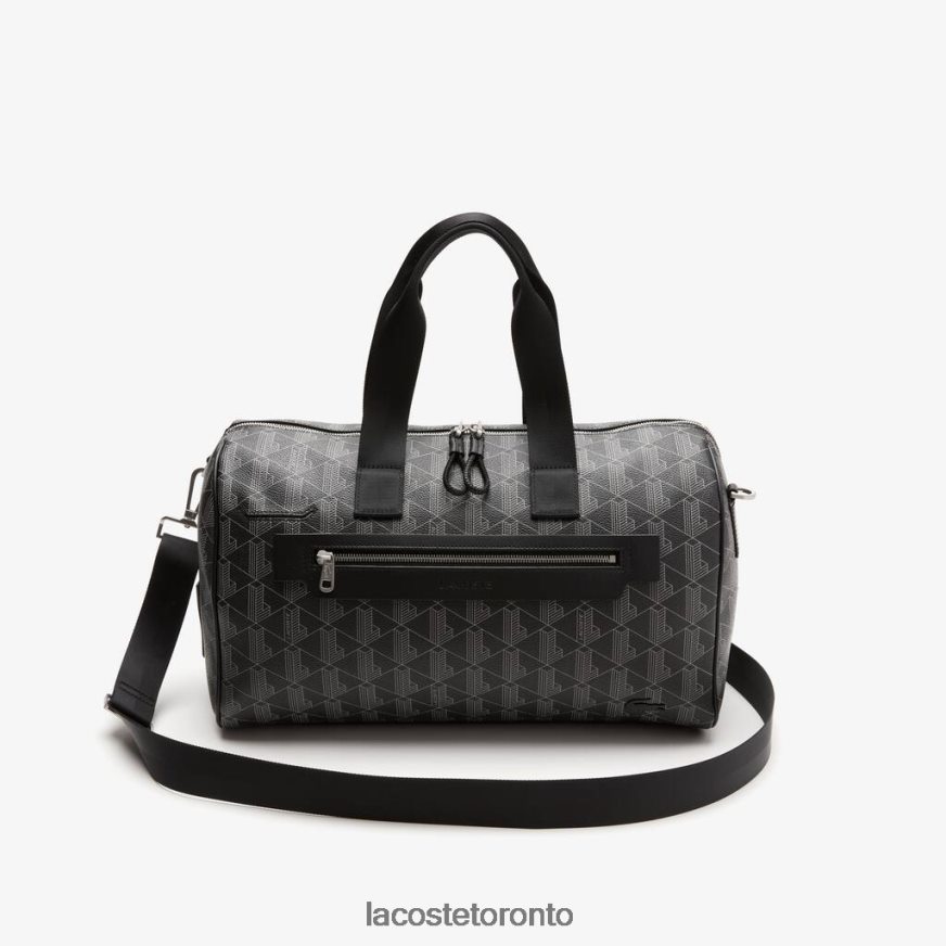 Bags & Leather Goods Lacoste The Blend Monogram Print Weekend Bag Monogram Noir Gris Unisex Z60BPR1940