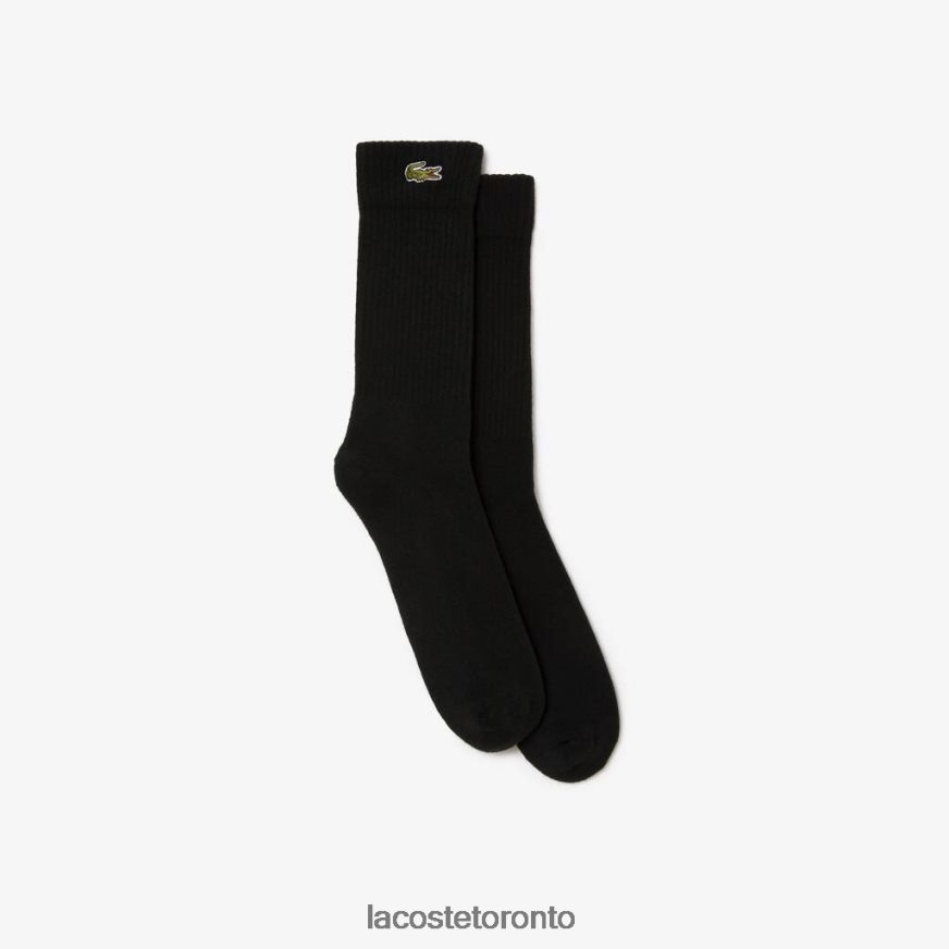 Clothing Lacoste SPORT High-Cut Stretch Cotton Socks Black Unisex Z60BPR1935