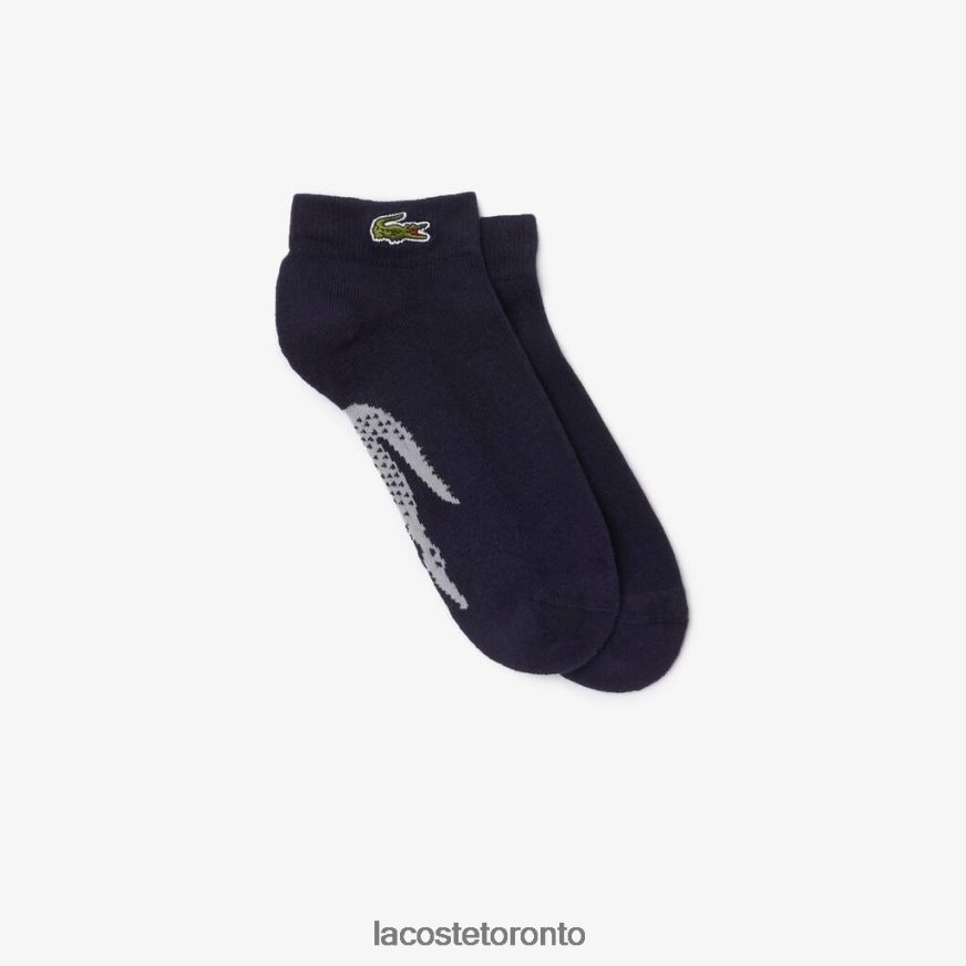 Clothing Lacoste SPORT Stretch Cotton Low-Cut Socks Navy Blue/Grey Chine Unisex Z60BPR1680