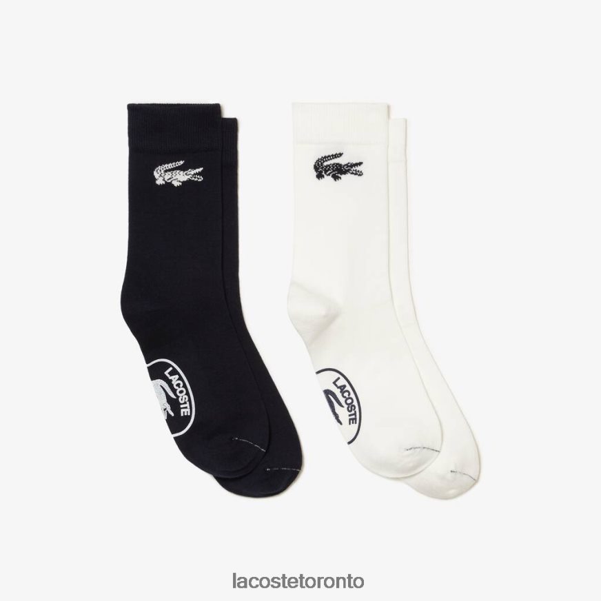 Clothing Lacoste Two-Pack French Made Organic Cotton Socks White/Navy Blue Unisex Z60BPR523