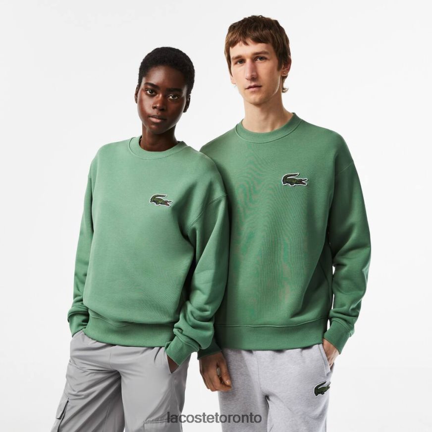 Clothing Lacoste Loose Fit Crocodile Badge Sweatshirt Khaki Green Unisex Z60BPR325