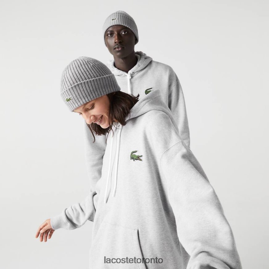 Clothing Lacoste Loose Fit Hooded Organic Cotton Sweatshirt Grey Chine Unisex Z60BPR368