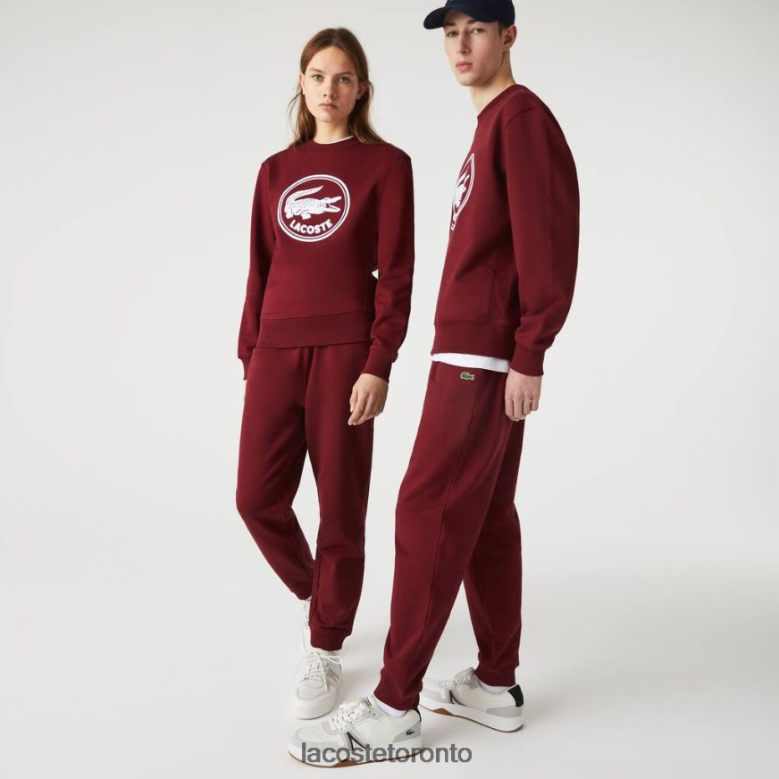 Clothing Lacoste Organic Cotton Fleece Jogging Pants Bordeaux Unisex Z60BPR1207