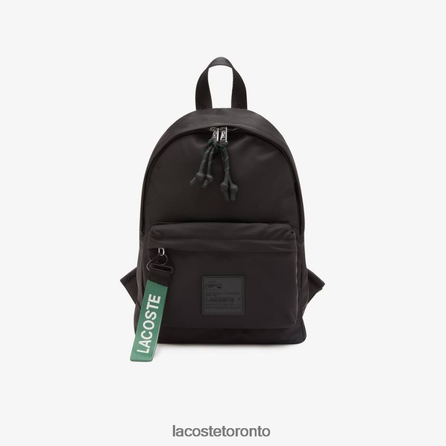 Bags & Leather Goods Lacoste Signature Patch Branded Puller Backpack Black Women Z60BPR2863
