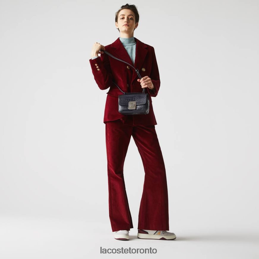 Bags & Leather Goods Lacoste Amelia Metal Clasp Embossed Leather Handbag Dark Sapphire Women Z60BPR2832