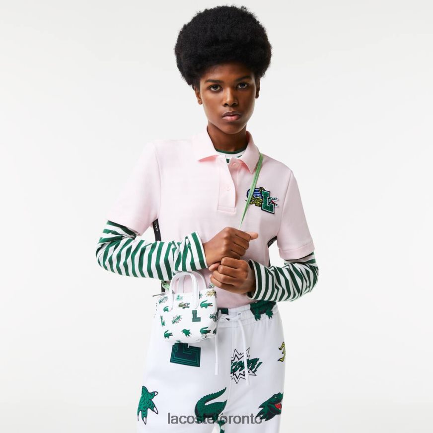 Bags & Leather Goods Lacoste Comic Print Nano Bag Blanc Croc Allover Women Z60BPR2883