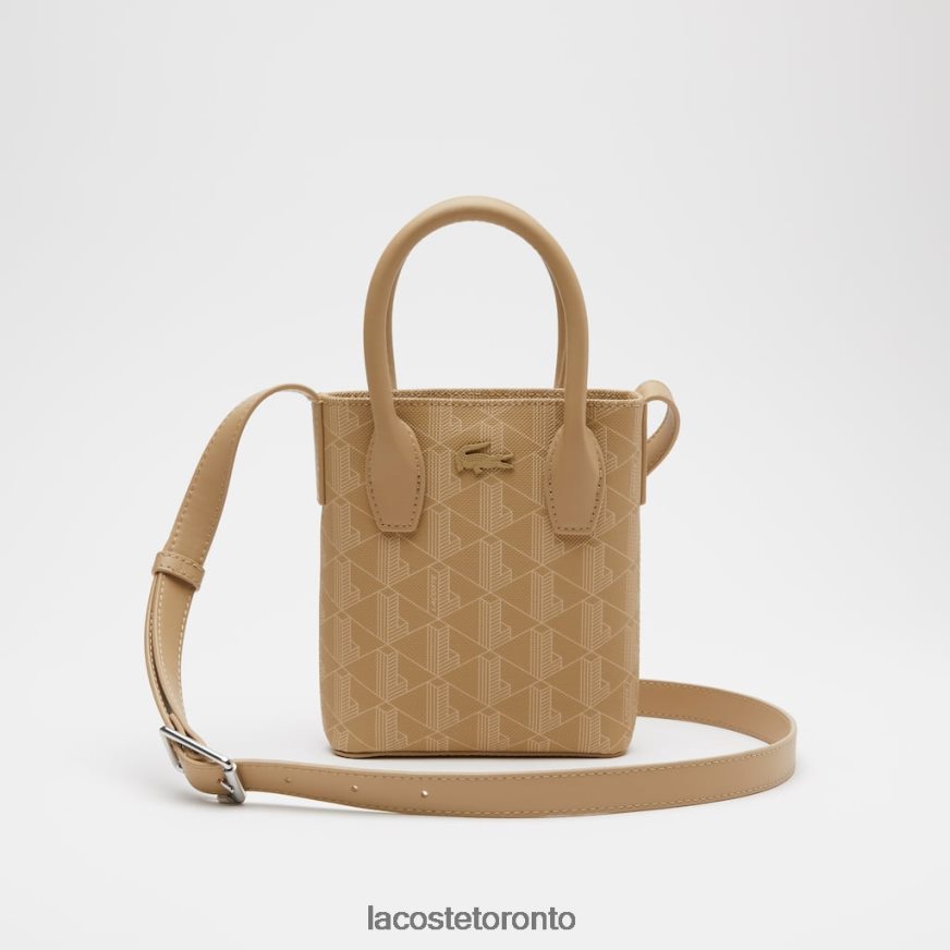 Bags & Leather Goods Lacoste Monogram Print Mini Satchel Viennois Beige Women Z60BPR2790