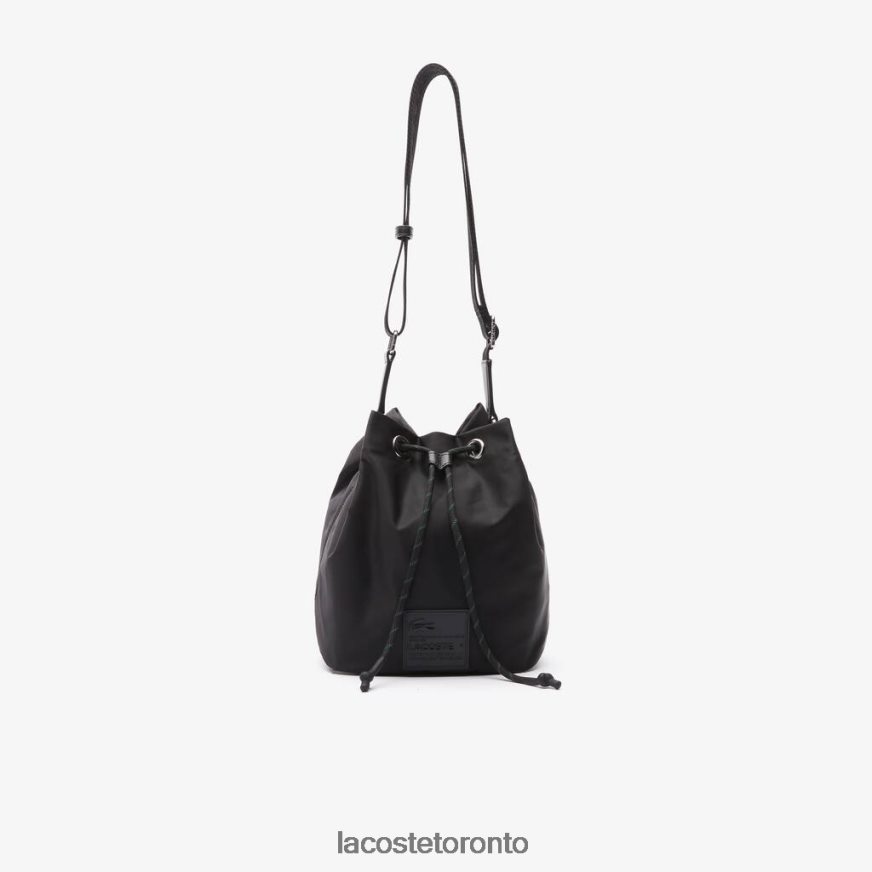 Bags & Leather Goods Lacoste Signature Patch Bucket Bag Black Women Z60BPR2876