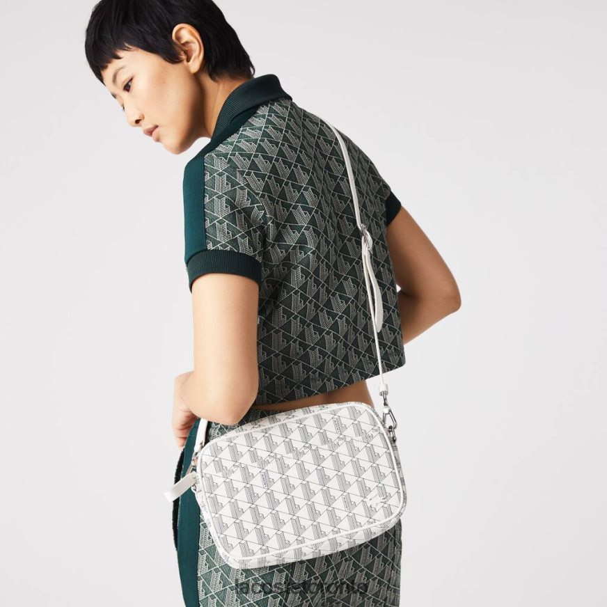 Bags & Leather Goods Lacoste Monogram Zip Crossover Bag Farine Sinople Women Z60BPR2856