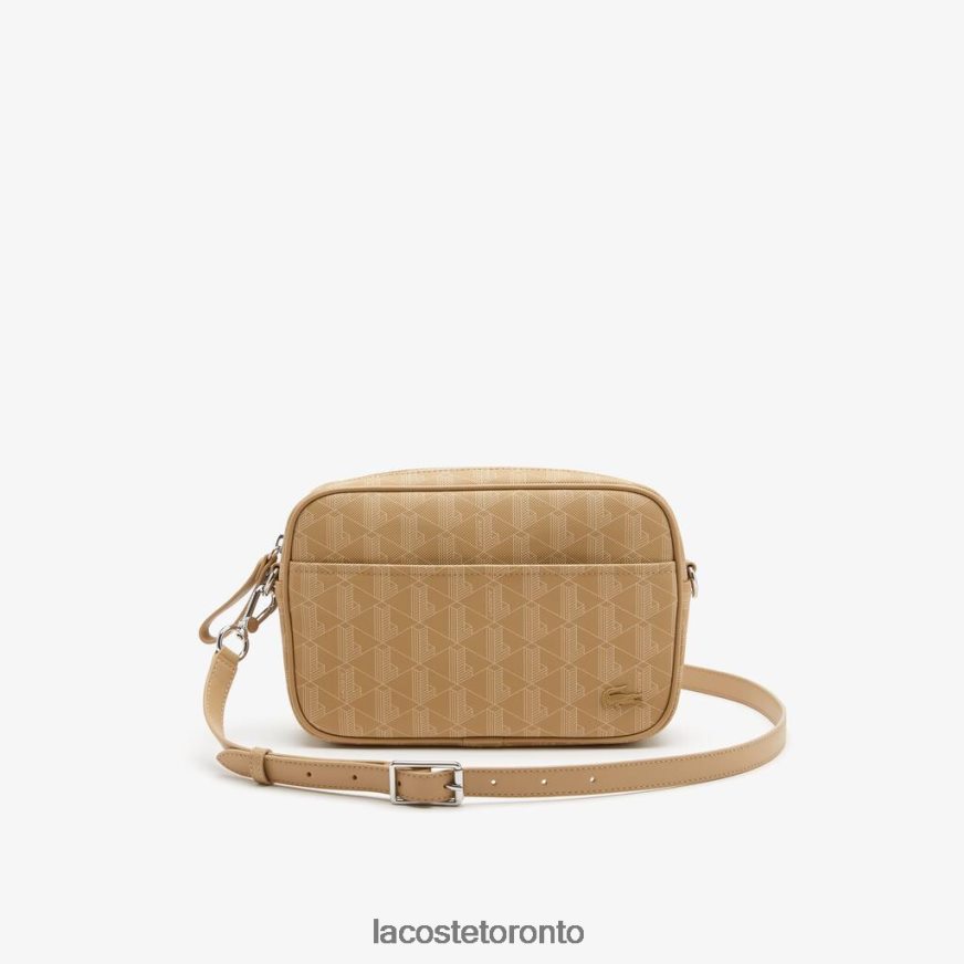 Bags & Leather Goods Lacoste Monogram Zip Crossover Bag Viennois Beige Women Z60BPR2857