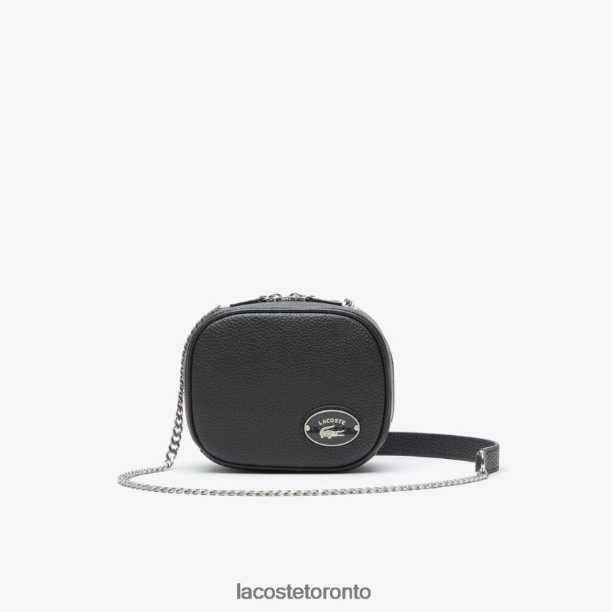 Bags & Leather Goods Lacoste Small Grained Leather Crossover Bag Black Women Z60BPR2853