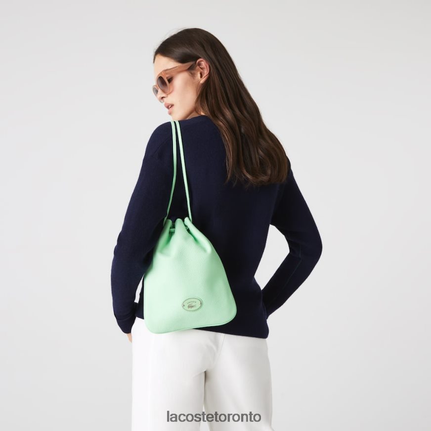 Bags & Leather Goods Lacoste Vertical Grained Leather Shoulder Pouch Ash Women Z60BPR2874