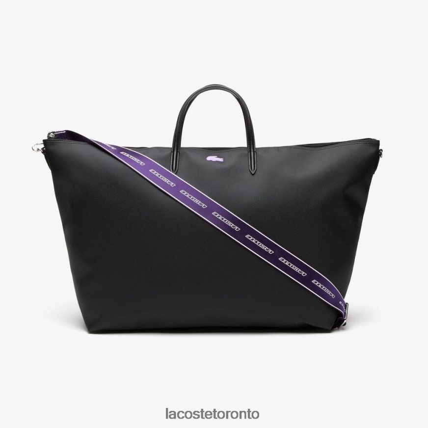 Bags & Leather Goods Lacoste Contrast Shoulder Strap Weekend Bag Noir Samui Women Z60BPR2823