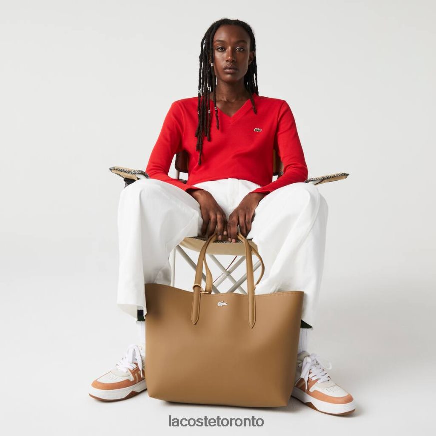 Bags & Leather Goods Lacoste Anna Reversible Bicolor Tote Bag Leafy Viennois Women Z60BPR2778