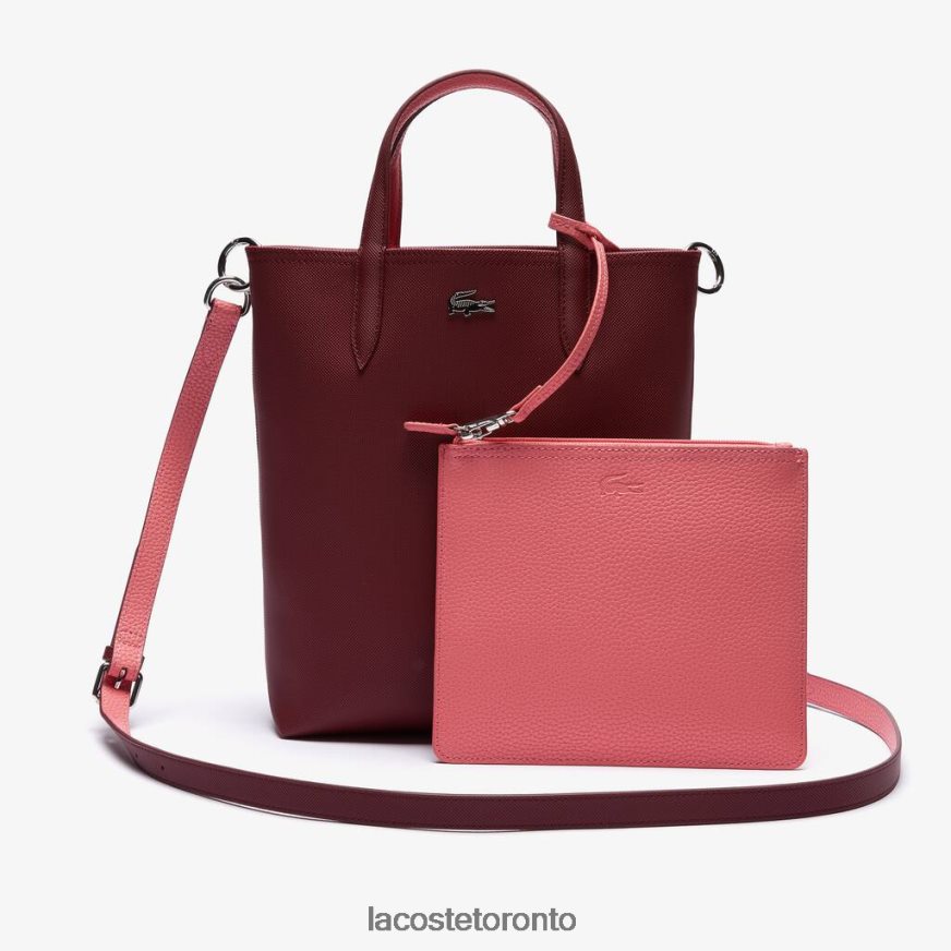 Bags & Leather Goods Lacoste Anna Reversible Coated Canvas Tote Bag Perylene Amaryllis Women Z60BPR2781