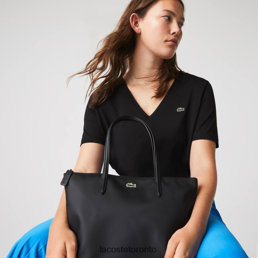 Bags & Leather Goods Lacoste L.12.12 Concept Small Zip Tote Bag Black Women Z60BPR2804