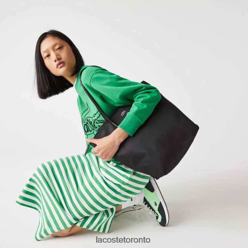 Bags & Leather Goods Lacoste L.12.12 Concept Vertical Zip Tote Bag Black Women Z60BPR2847