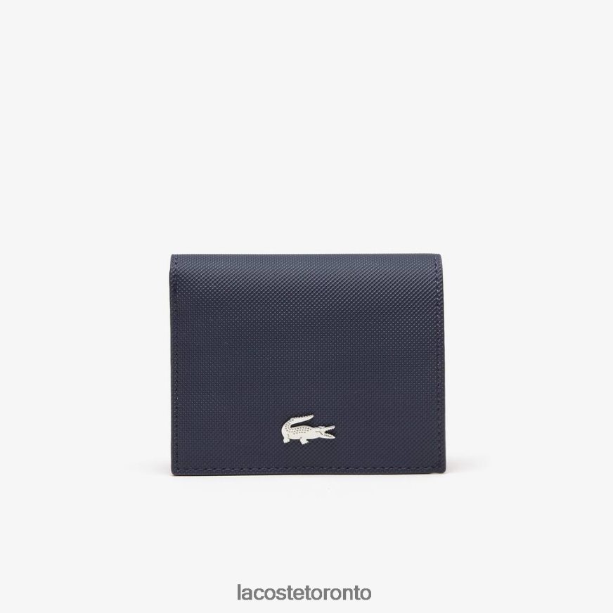 Bags & Leather Goods Lacoste Anna Small Snap Folding Wallet Marine 166 Rouge Women Z60BPR2841