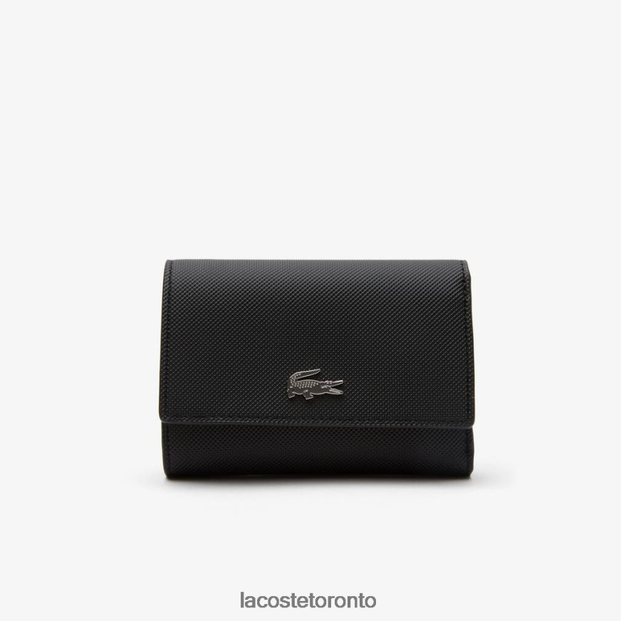 Bags & Leather Goods Lacoste Anna Snap Front Wallet Noir Krema Women Z60BPR2816