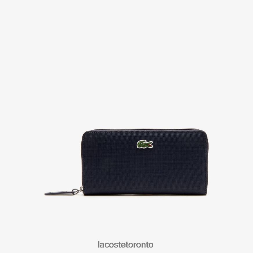 Bags & Leather Goods Lacoste L.12.12 Concept Petit Pique 12 Card Zip Wallet Eclipse Women Z60BPR2814