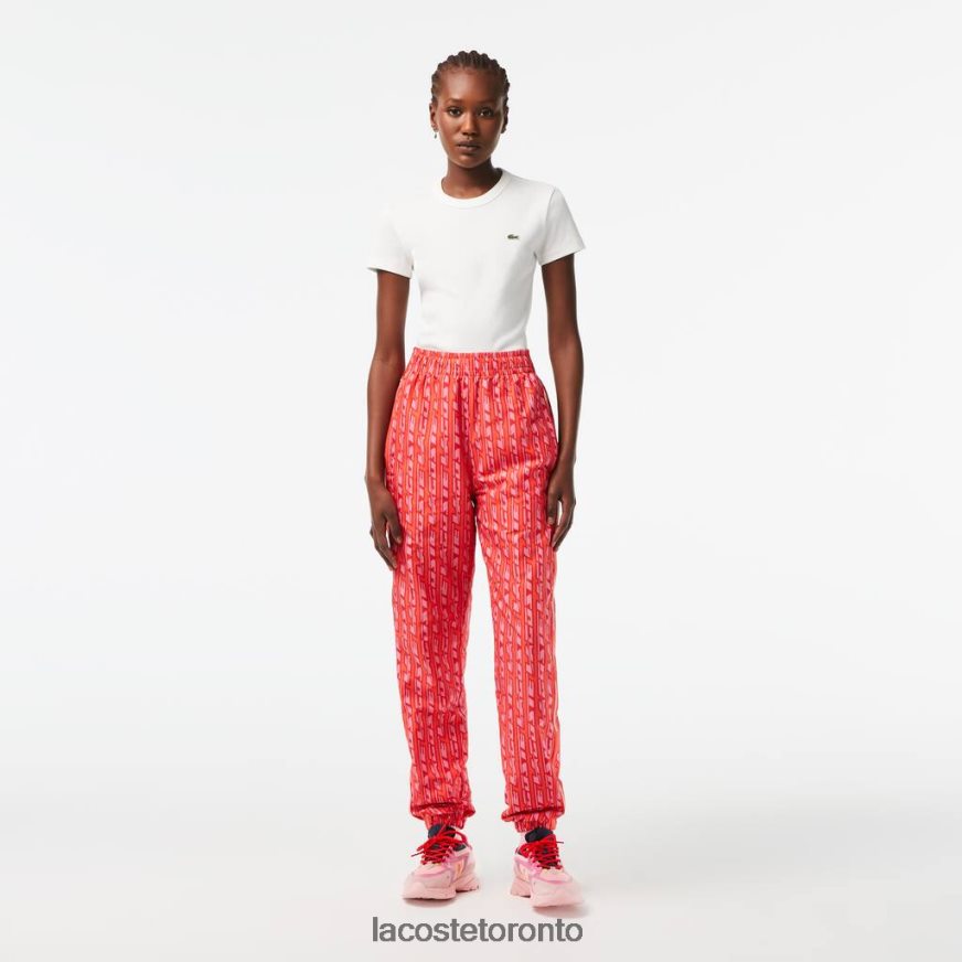 Clothing Lacoste Track Pants with Logo Print Orange/Red/Pink Women Z60BPR2396