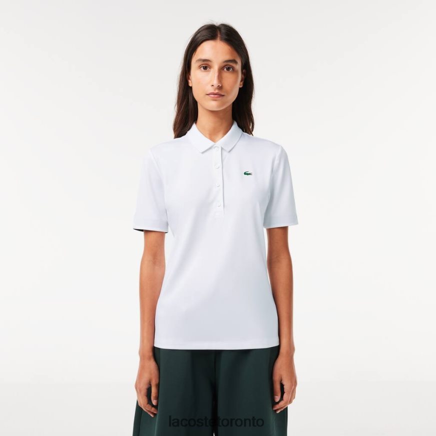 Clothing Lacoste SPORT Breathable Stretch Golf Polo White/Navy Blue Women Z60BPR2488