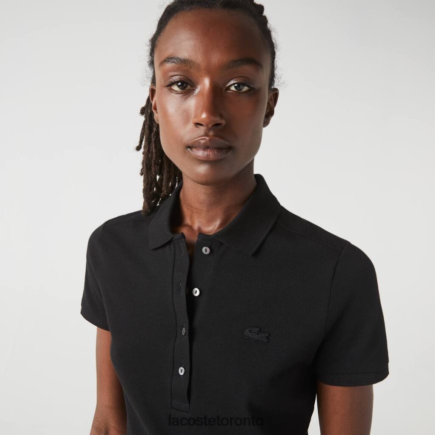 Clothing Lacoste Slim Fit Stretch Cotton Pique Polo Black Women Z60BPR2469