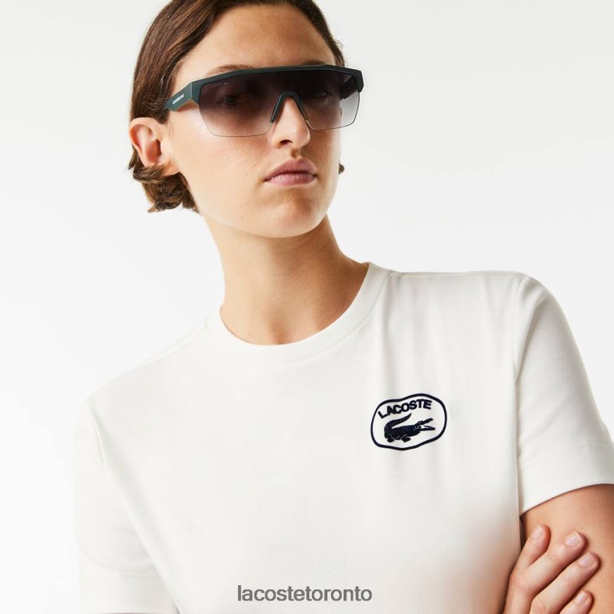 Clothing Lacoste Loose Fit Organic Cotton T-Shirt White Women Z60BPR2609