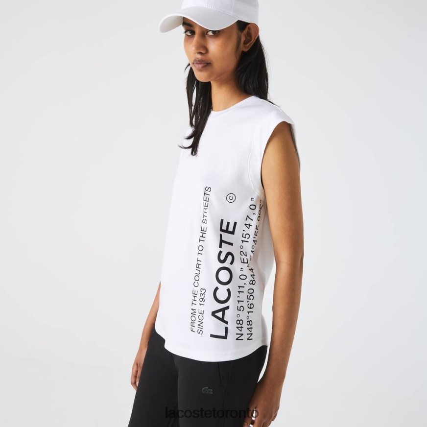 Clothing Lacoste SPORT Loose Fit Branded Coordinate T-Shirt White Women Z60BPR2558