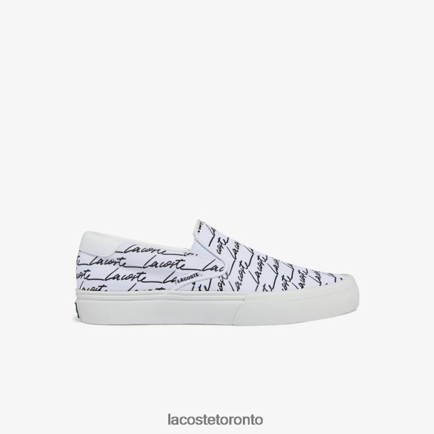 Shoes Lacoste Jump Serve Canvas Printed Slip on White & Off White Women Z60BPR2707