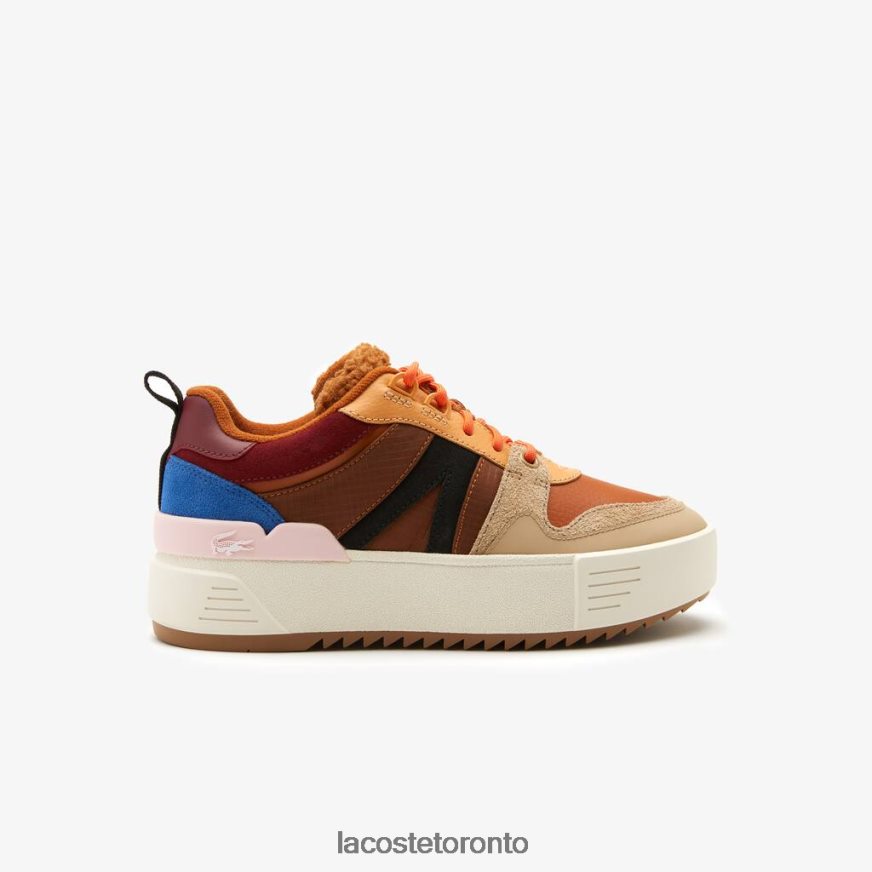 Shoes Lacoste L002 Winter Leather Outdoor Shoes Brown/Pink Women Z60BPR2729