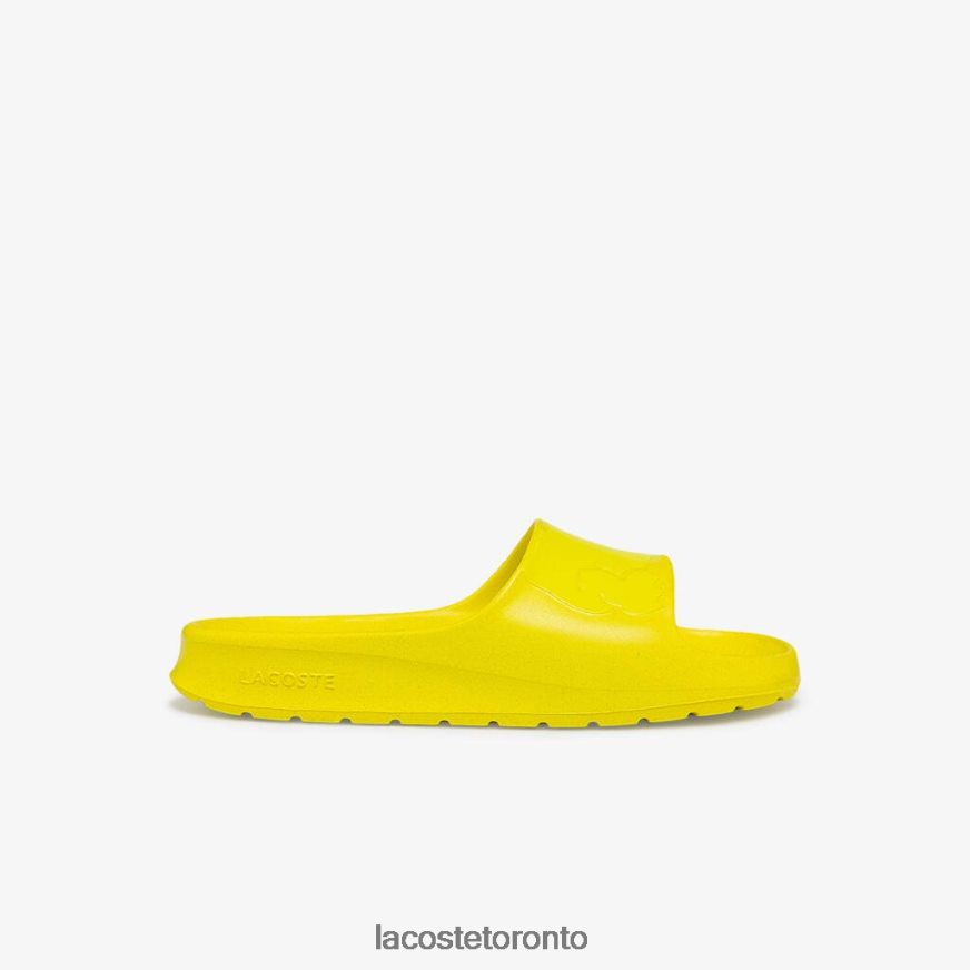 Shoes Lacoste Croco 2.0 Synthetic Logo Slides Light Yellow Women Z60BPR2712