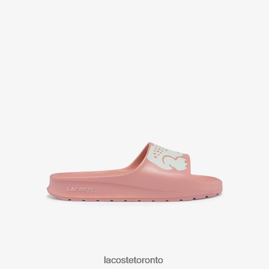 Shoes Lacoste Croco 2.0 Synthetic Print Slides Light Pink & White Women Z60BPR2696