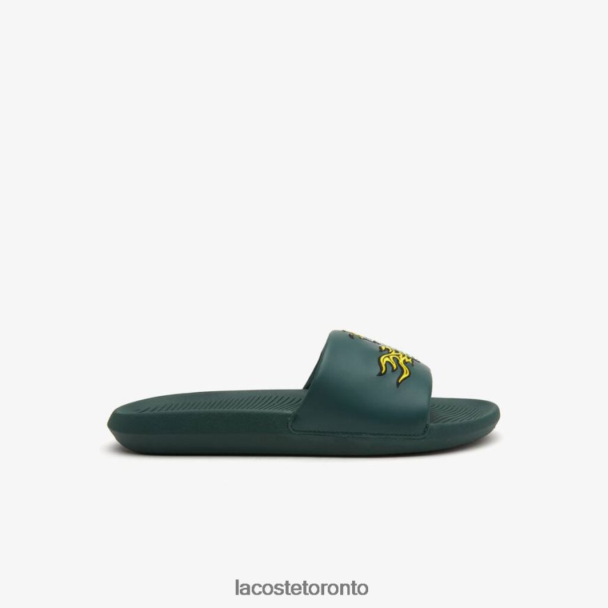 Shoes Lacoste Croco Synthetic Slides Green Women Z60BPR2758
