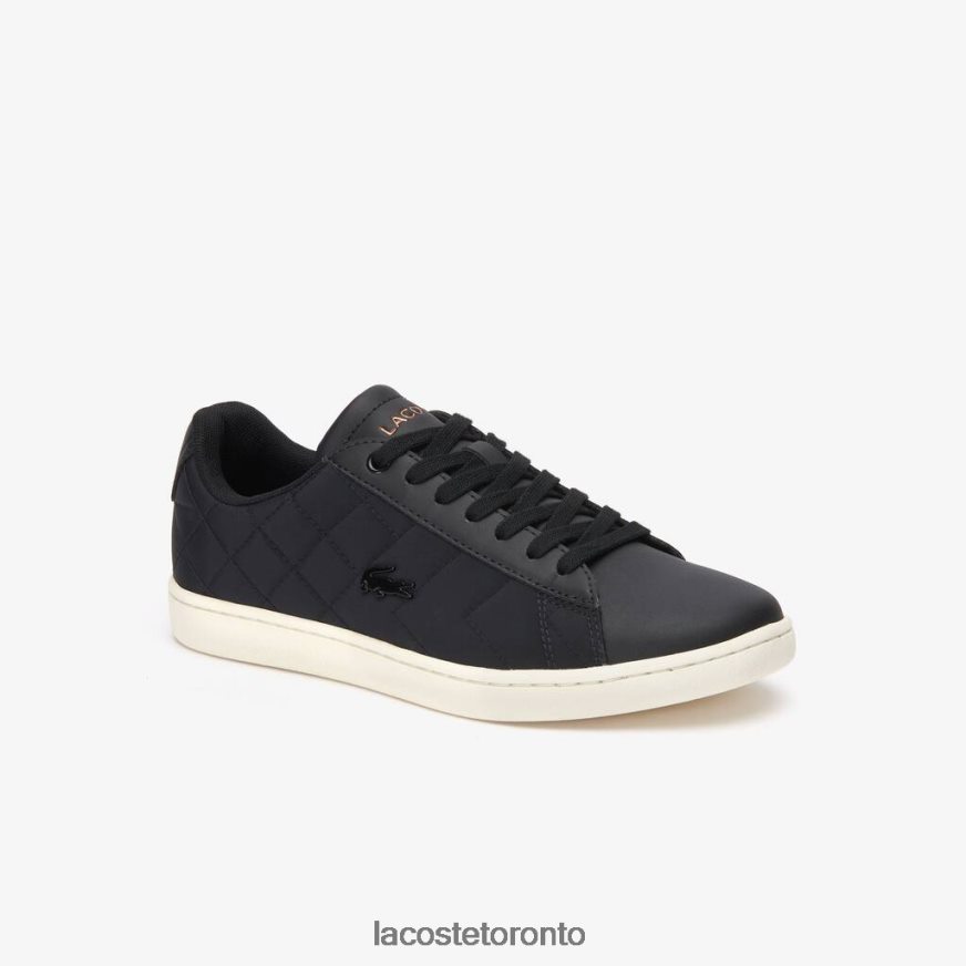 Shoes Lacoste Carnaby Evo Quilted Sneakers Black & Off White Women Z60BPR2737