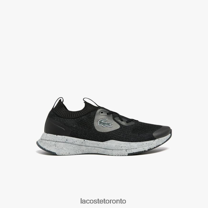 Shoes Lacoste Run Spin Eco Textile Sneakers Black & Off White Women Z60BPR2726