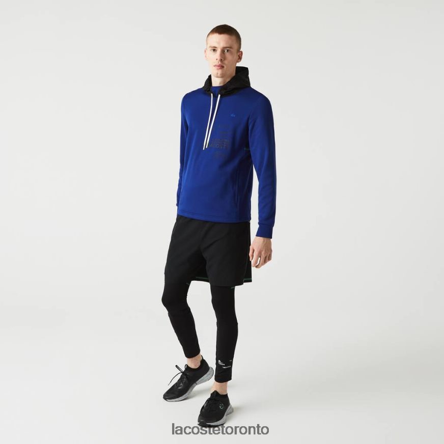 Clothing Lacoste SPORT Nylon Contrast Hood Pullover Jacket Blue/Black/White Men Z60BPR1193