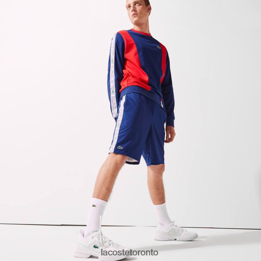 Clothing Lacoste SPORT Branded Side Bands Shorts Blue/White Men Z60BPR1505