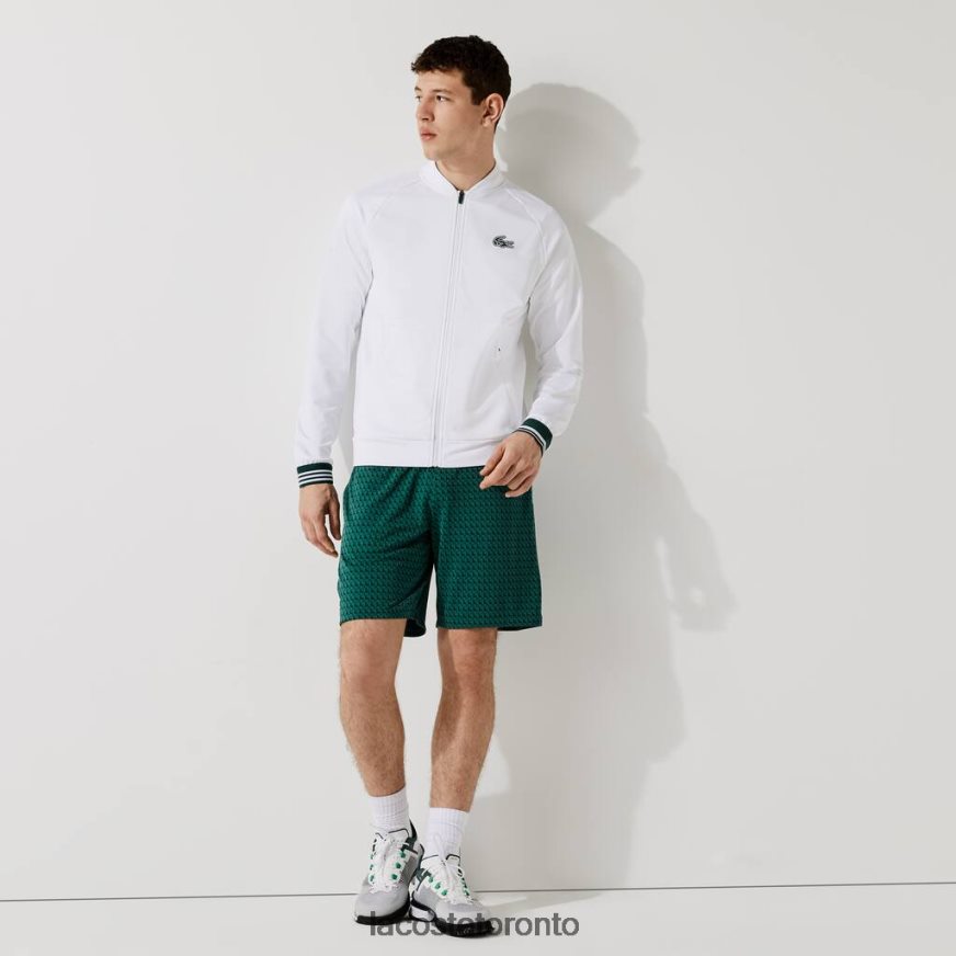 Clothing Lacoste SPORT Houndstooth Patterned Breathable Shorts Green/White Men Z60BPR1598