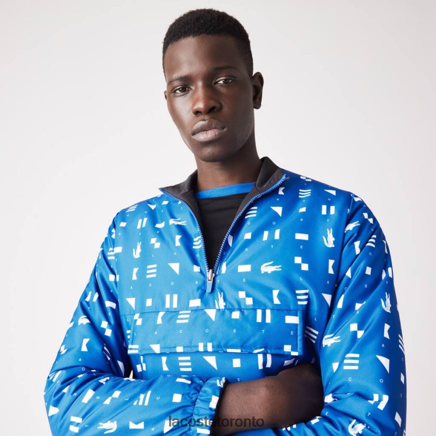 Clothing Lacoste SPORT Reversible Water-Repellent Tennis Jacket Blue/White/Blue Men Z60BPR1236