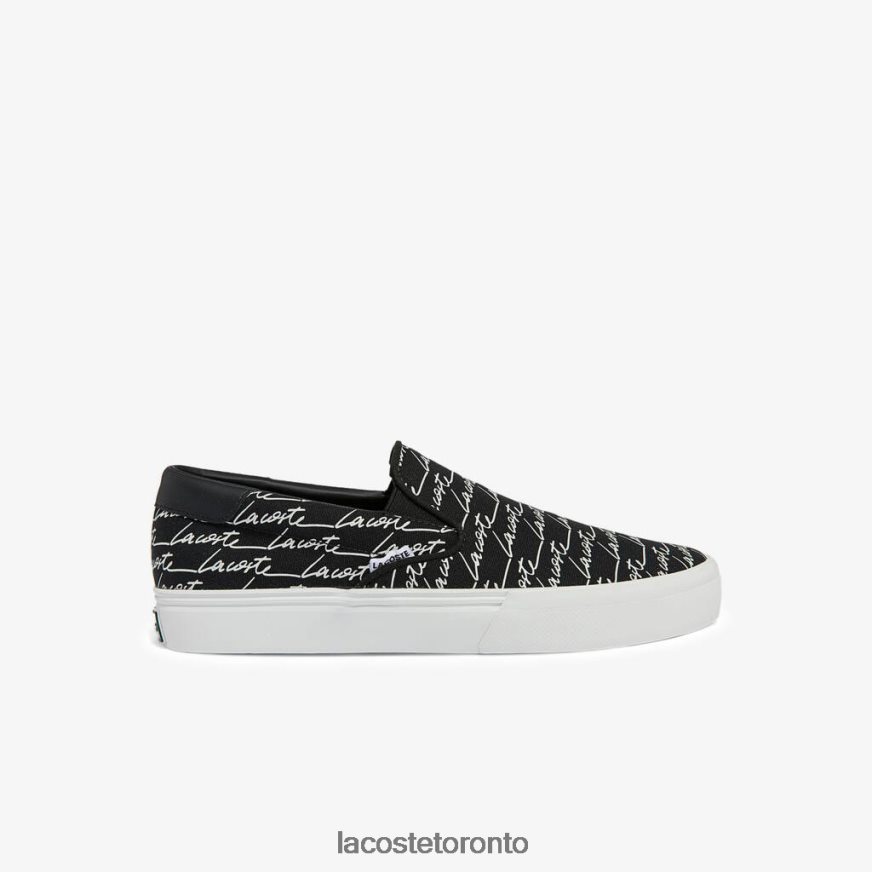Shoes Lacoste Jump Serve Canvas and Synthetic Slip on Black White Men Z60BPR1828