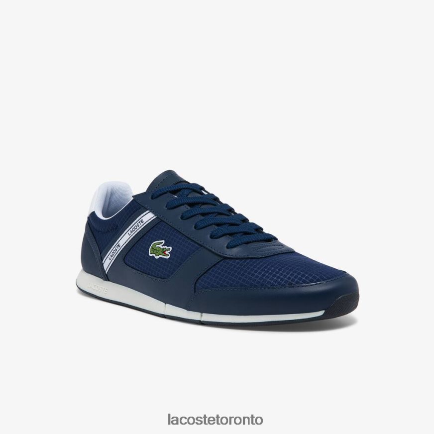 Shoes Lacoste Menerva Sport Textile and Leather Sneakers Navy White Men Z60BPR1699