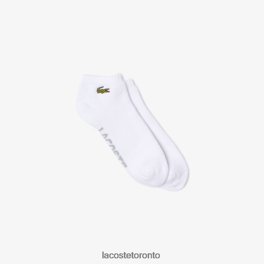 Clothing Lacoste SPORT Branded Stretch Cotton Low-Cut Socks White/Grey Chine Unisex Z60BPR1674