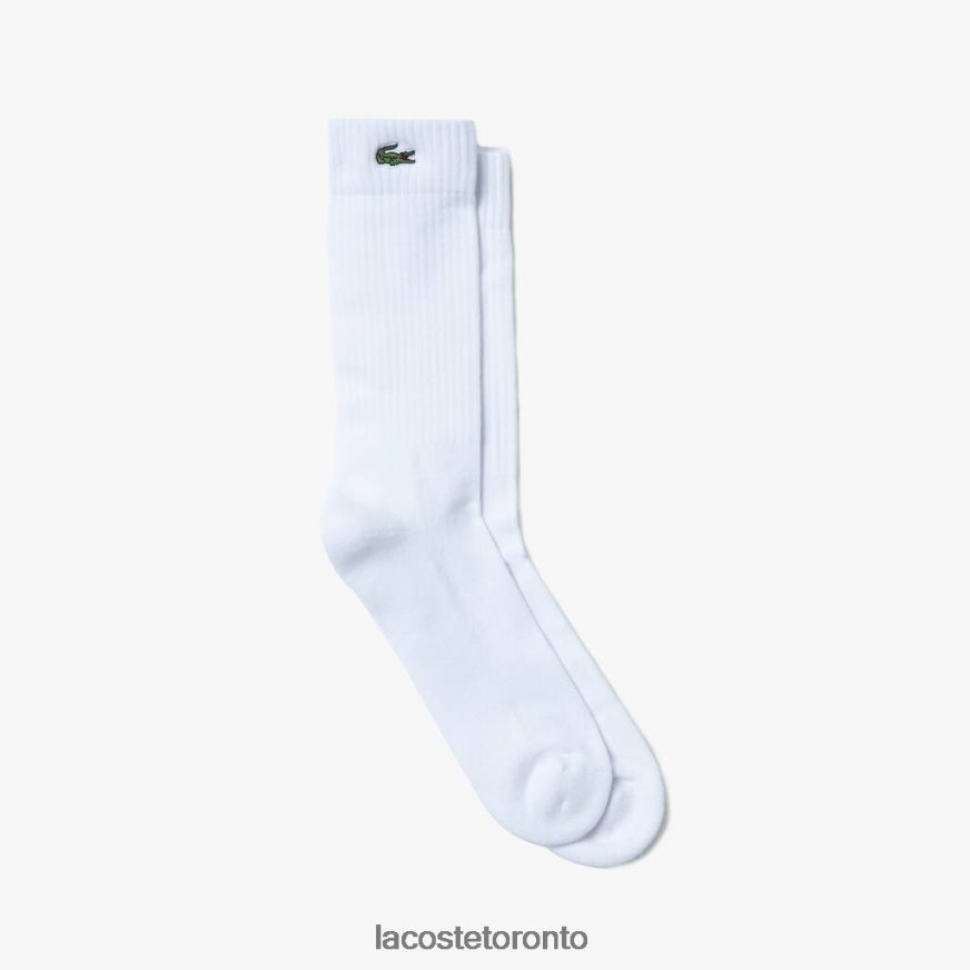 Clothing Lacoste SPORT High-Cut Stretch Cotton Socks White Unisex Z60BPR1934