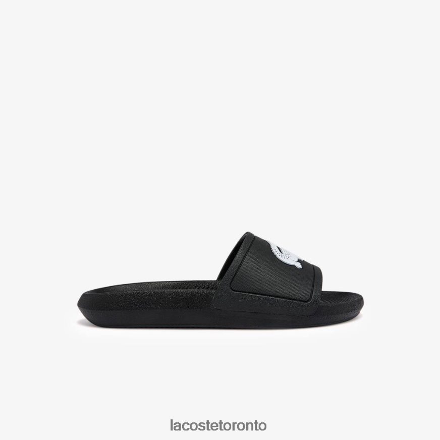 Shoes Lacoste Croco Water-repellent Synthetic Slides Black White Women Z60BPR2701